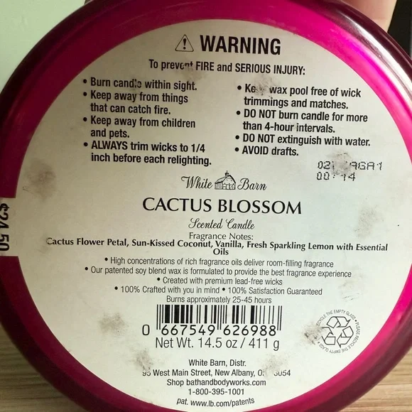 Bath & Body Works Cactus Blossom 3-Wick Candle - Picture 3 of 5